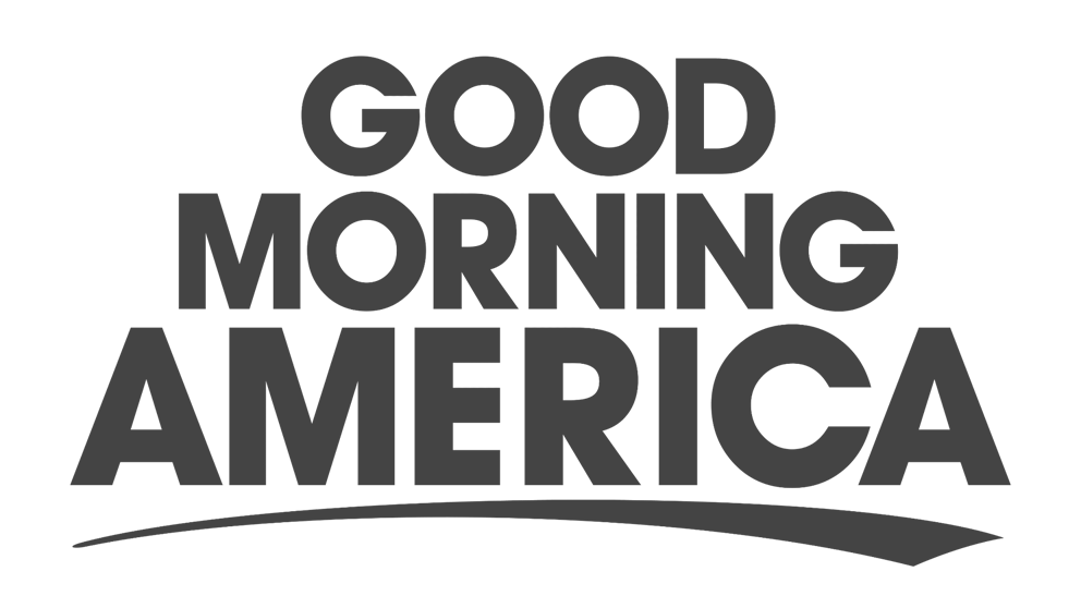 Black text on a transparent background reads 'Good Morning America' in a bold font.