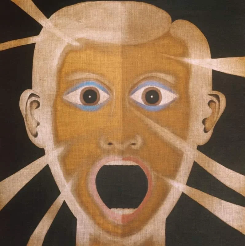 Painting of man shouting by Jorge Eduardo Eielson.