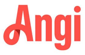 The logo of Angi featuring the company name in bold red letters.
