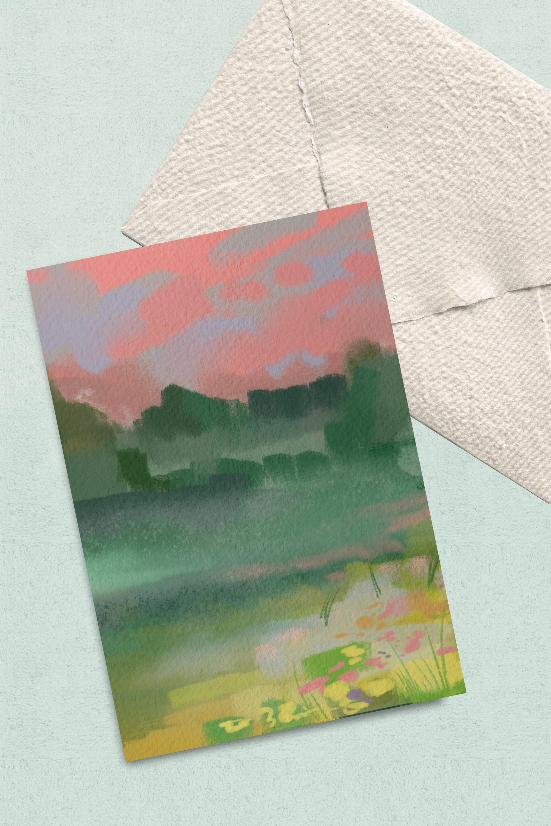 "Fields at Sunset", Postcard Print
