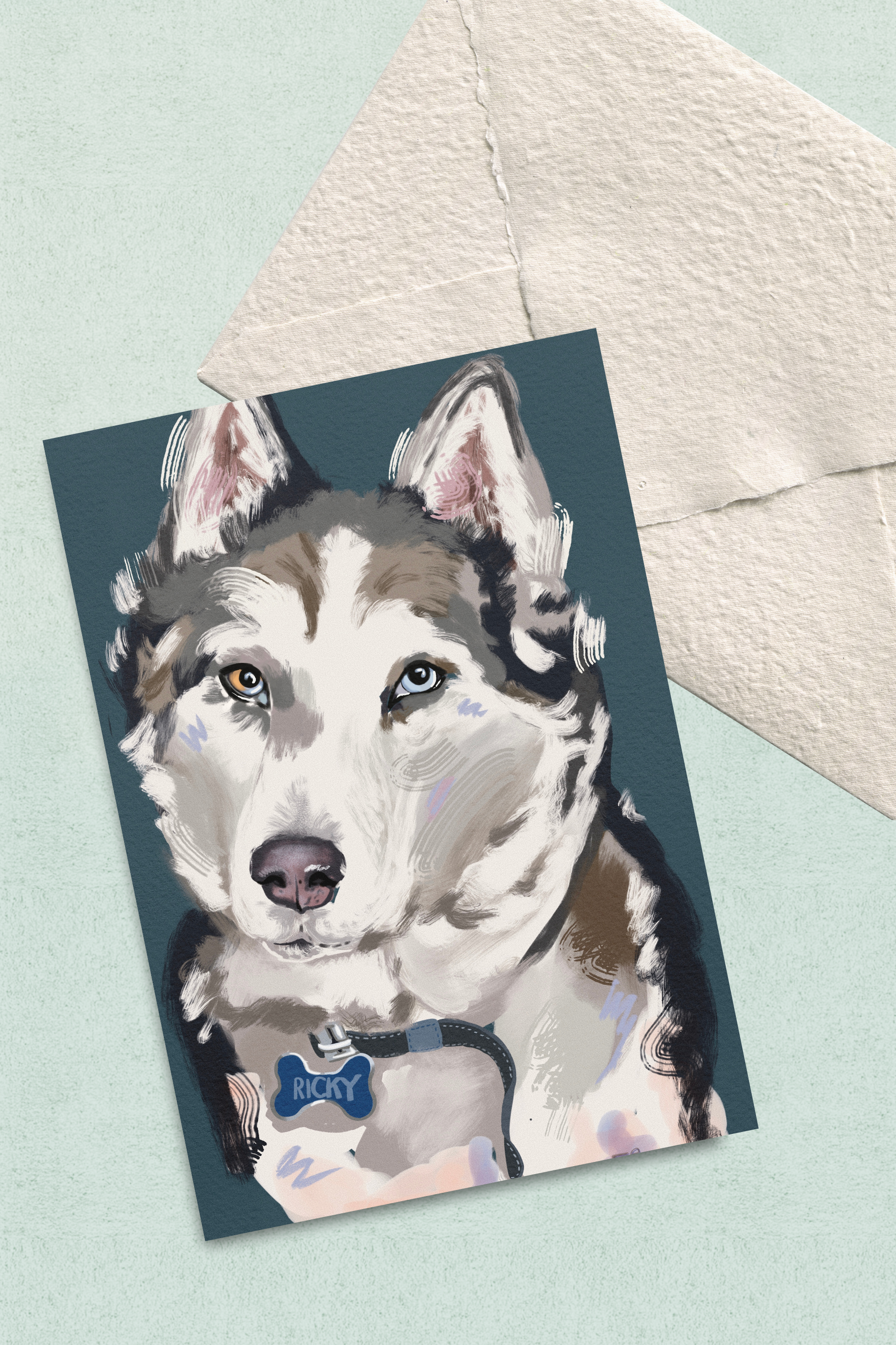 "Husky", Postcard Print
