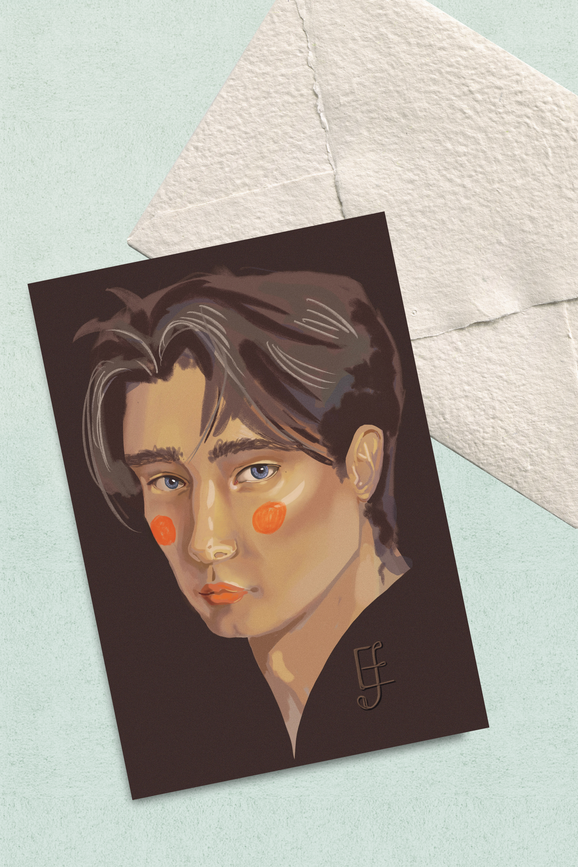 "Study of a Man", Postcard Print