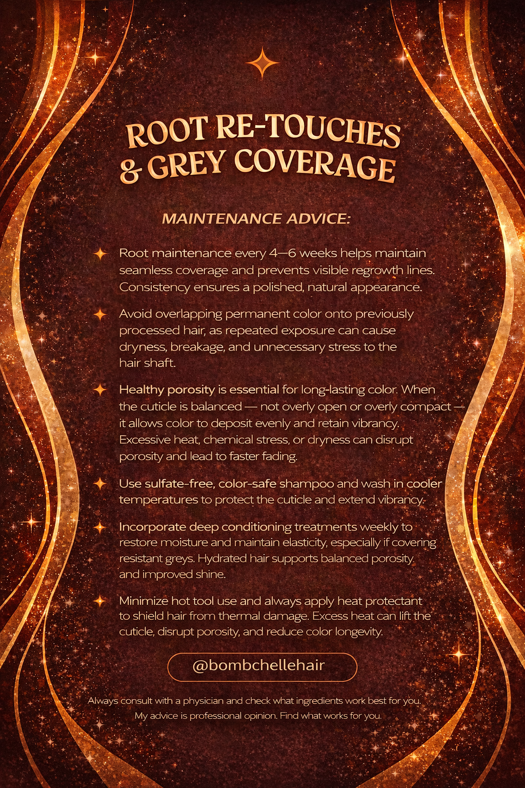 Detailed information  for maintaining and caring for root re-touches and grey coverage