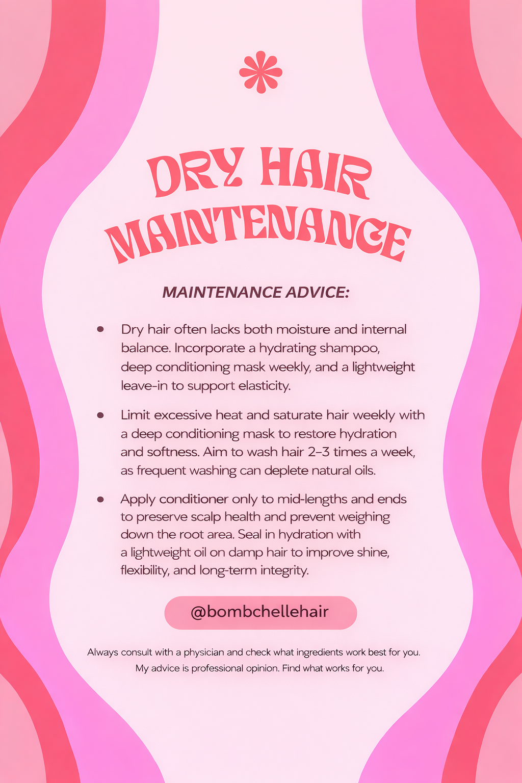 Detailed information  on caring for dry hair