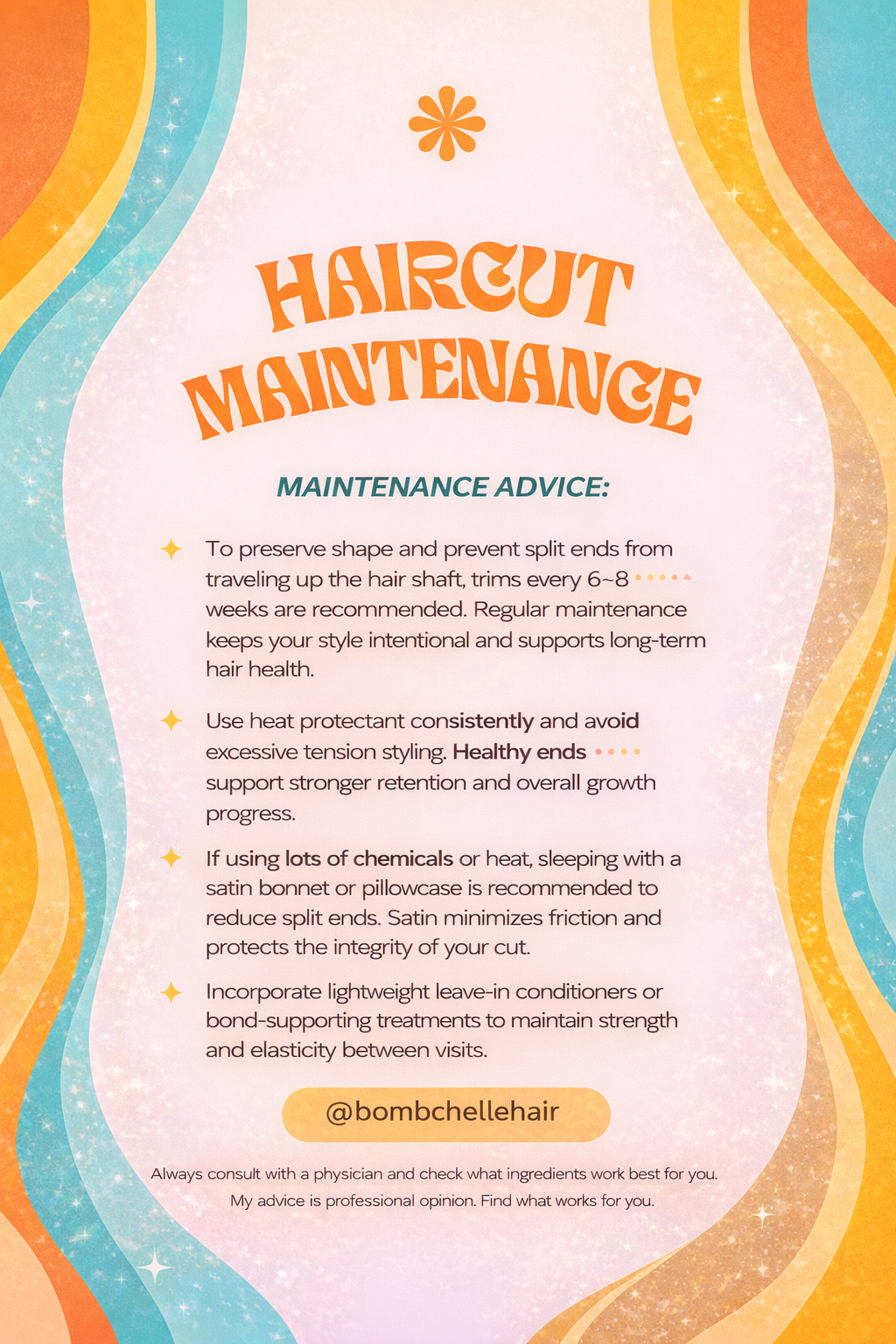 Detailed information  for maintaining and caring for a fresh haircut