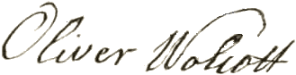 Stylized text of 'Oliver Wolcott' in cursive font