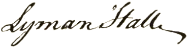 Stylized signature of 'Lyman Hall' in cursive.