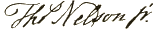 Text reading 'The Nelson f.' in a decorative script font.