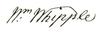 Signature by M. Whipple.