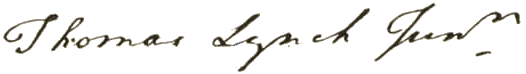 Signature of Thomas Lynch Jn
