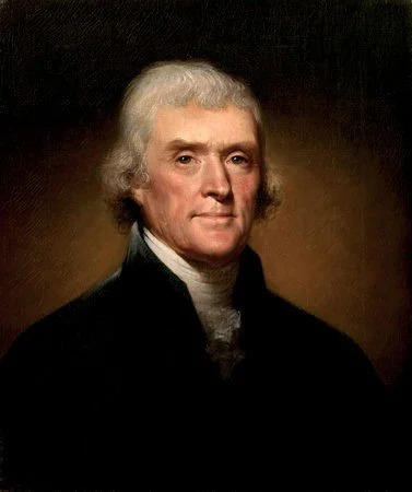 A historical portrait of a man with white hair, wearing a dark coat and a white cravat, against a dark background.