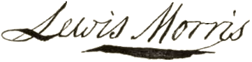 Signature that reads 'Lewis Morris'