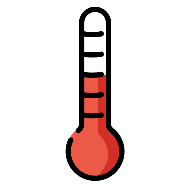 Thermometer showing a high temperature with red liquid