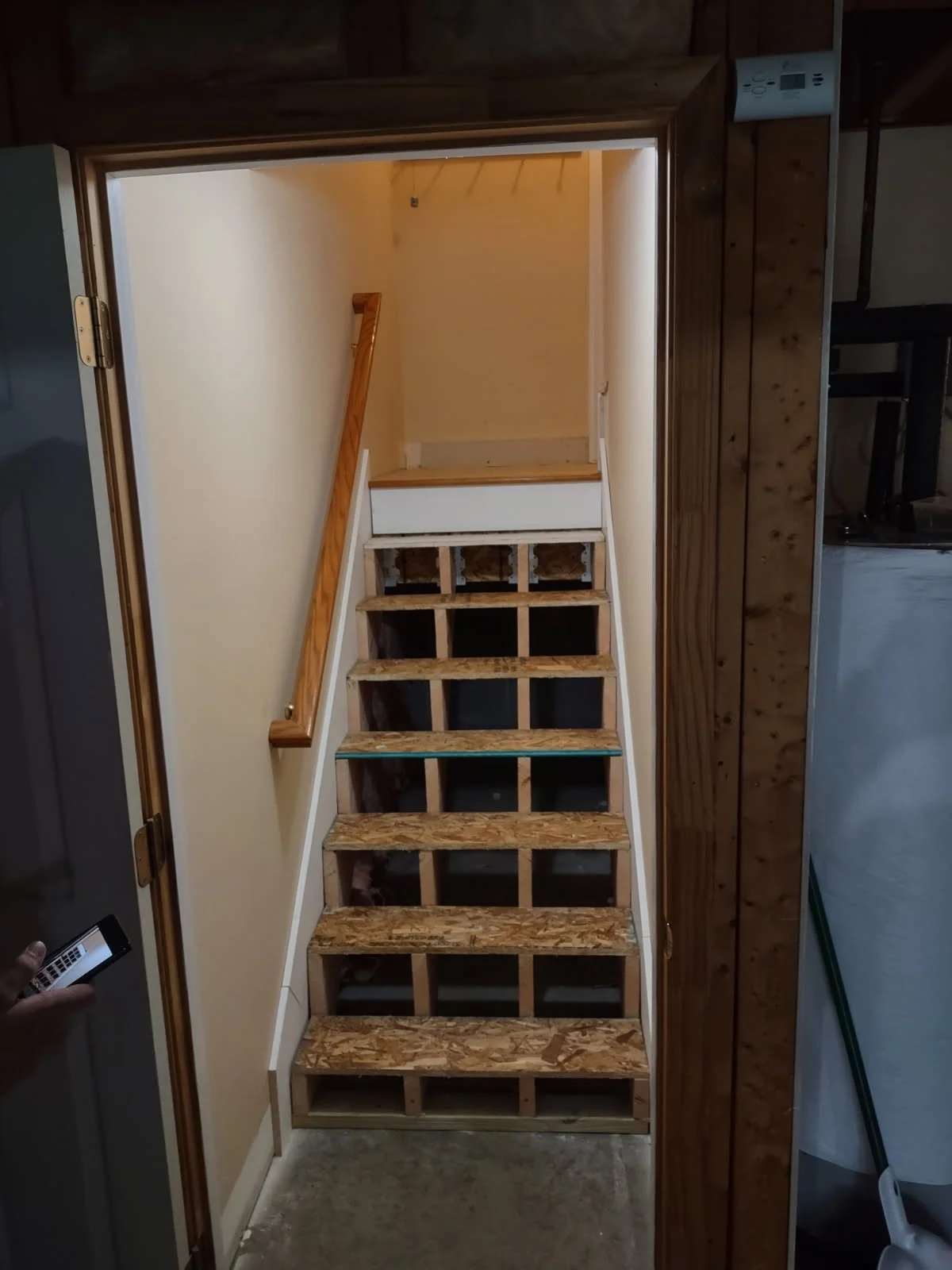 Renovated stairwell in progress