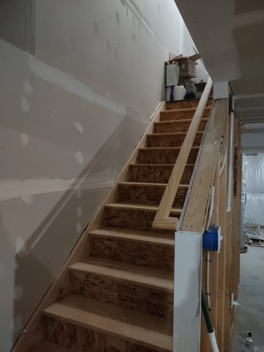 Stairwell addition to unfinished basement