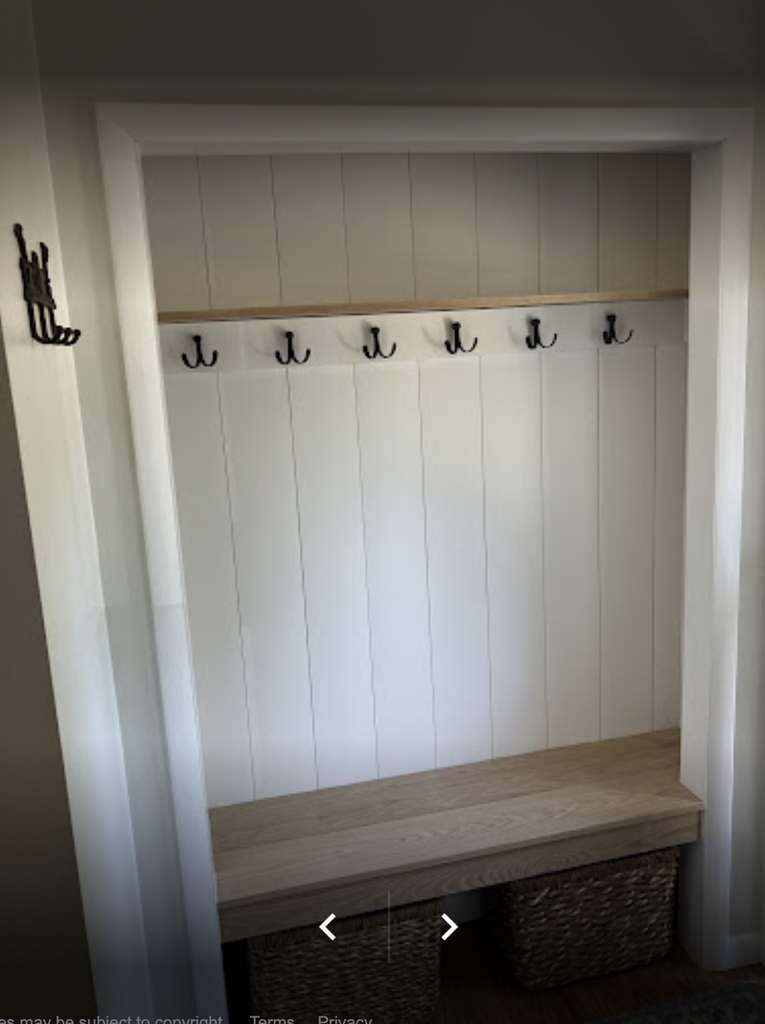 Pantry turned entryway closet nook. 