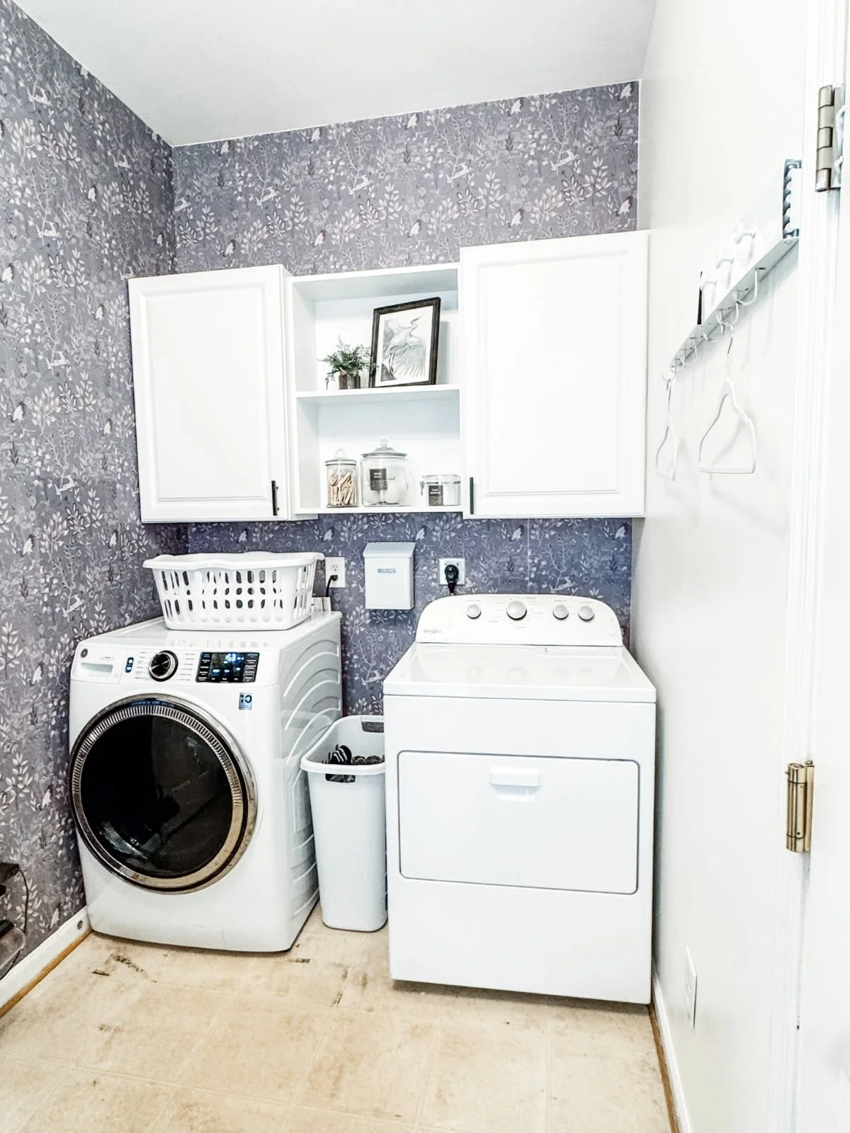Laundry room addition including custom cabinetry.