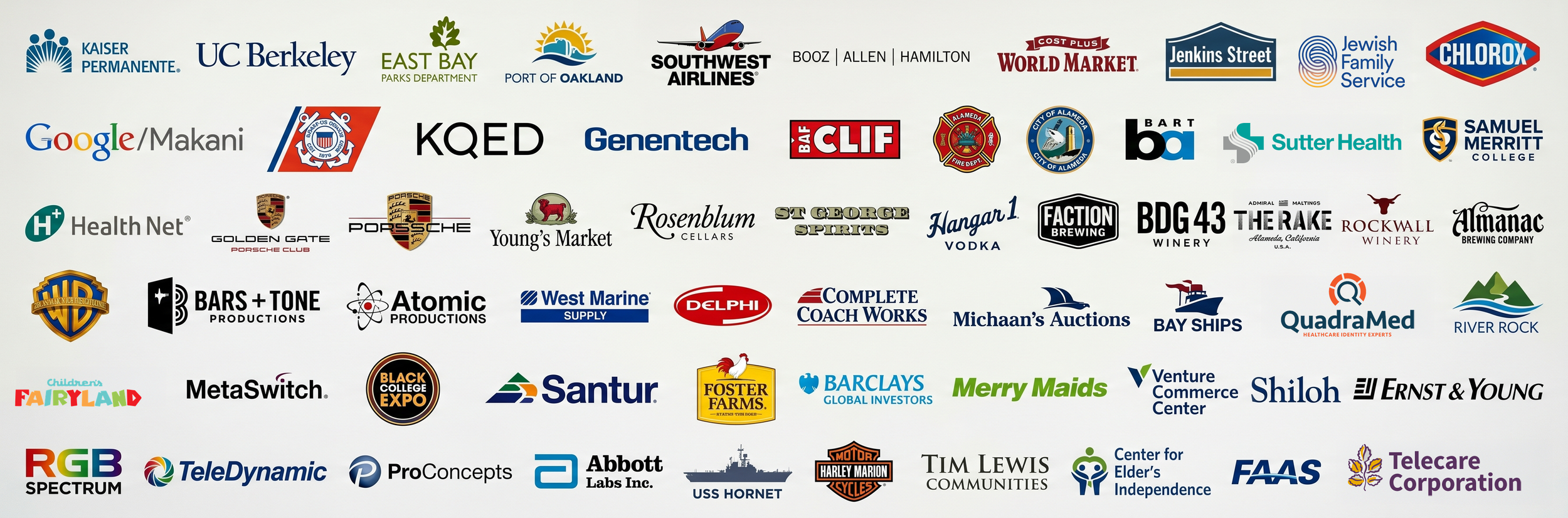 A collection of various business, organization, and service logos.