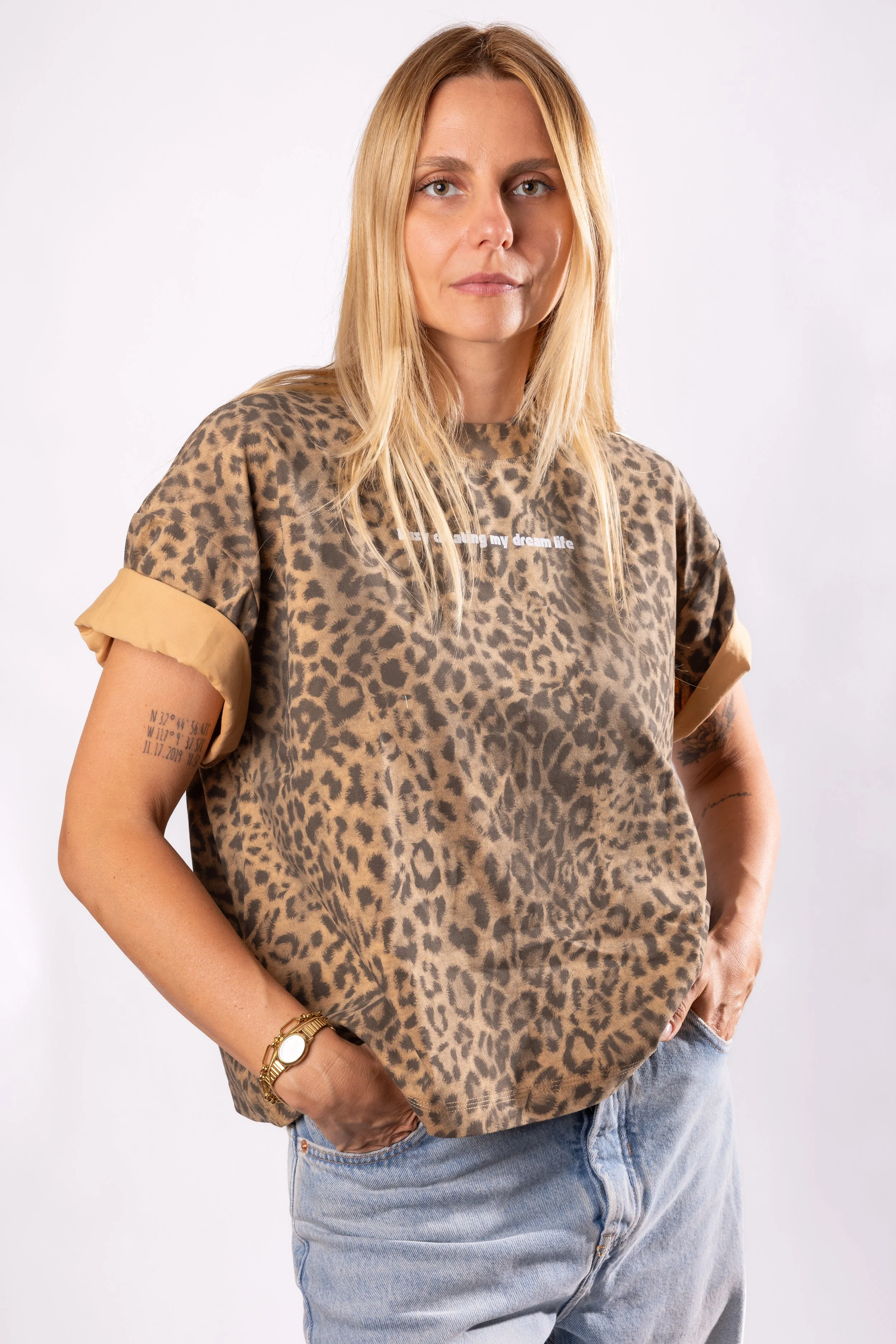 dream life | leopard boxy shirt