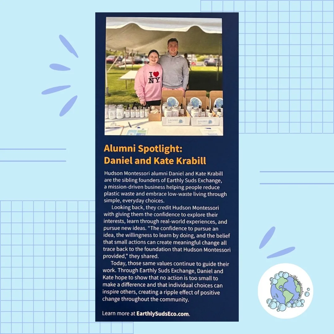 Thank you @hudsonmontessori school for the amazing alumni spotlight! 

Learn more about us and out mission at EarthlySudsEco.com (Link in our bio!)