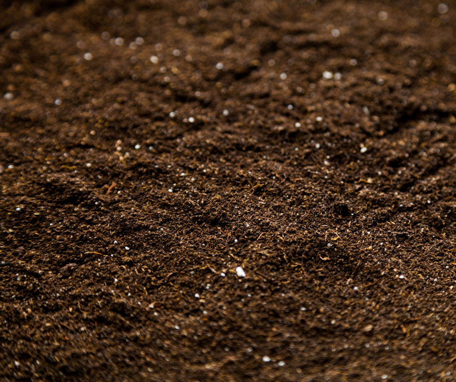 closeup of brown topsoil for landscaping