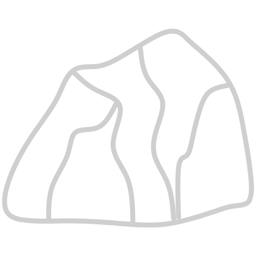 Outline drawing of a rock or gemstone with various internal lines.