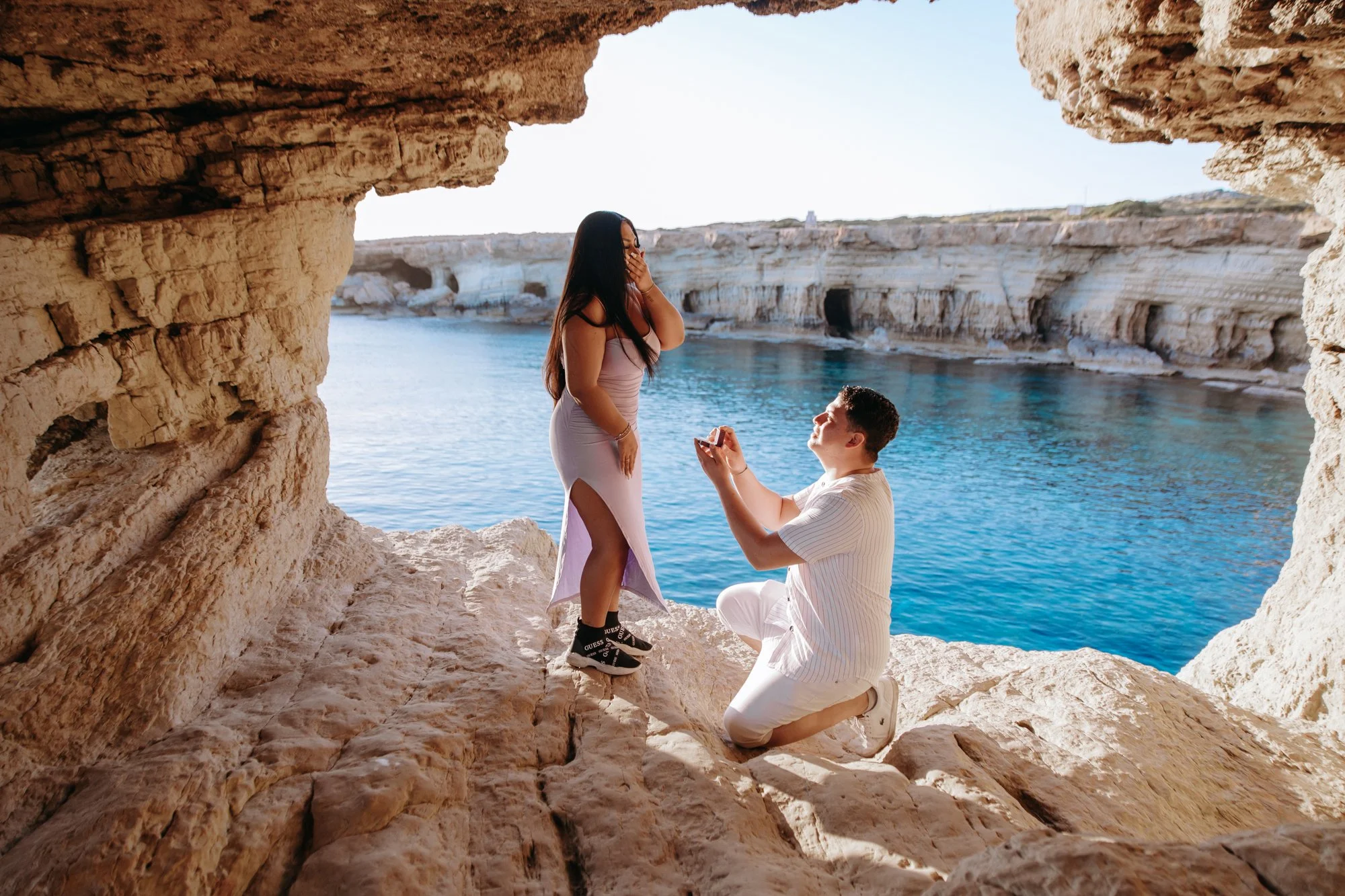 Marriage Proposal in Sea Caves Cape Greko