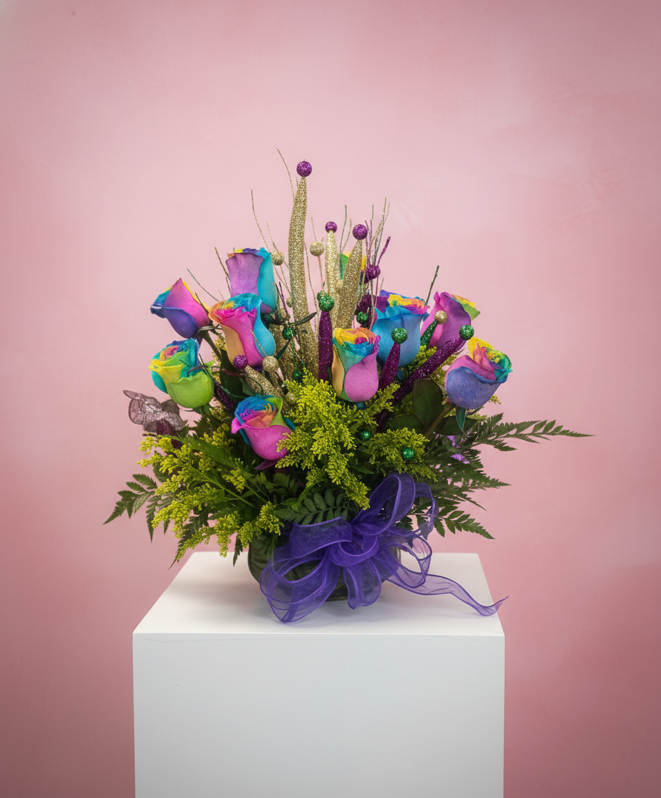 Love Spell Mardi Gras Rose Bouquet (beginning at)