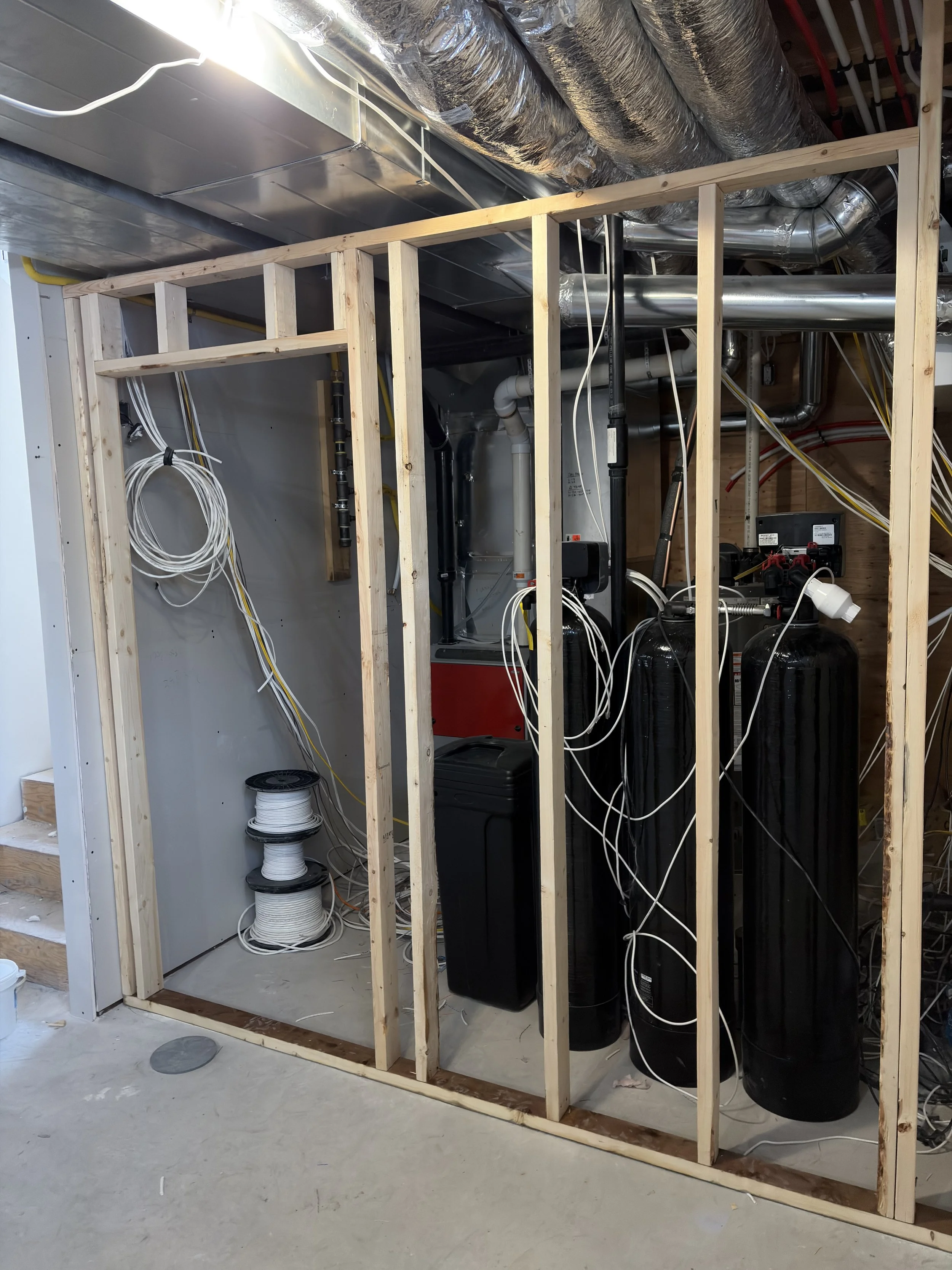 Basement development framing and insulation by LSR Contracting in Saskatoon