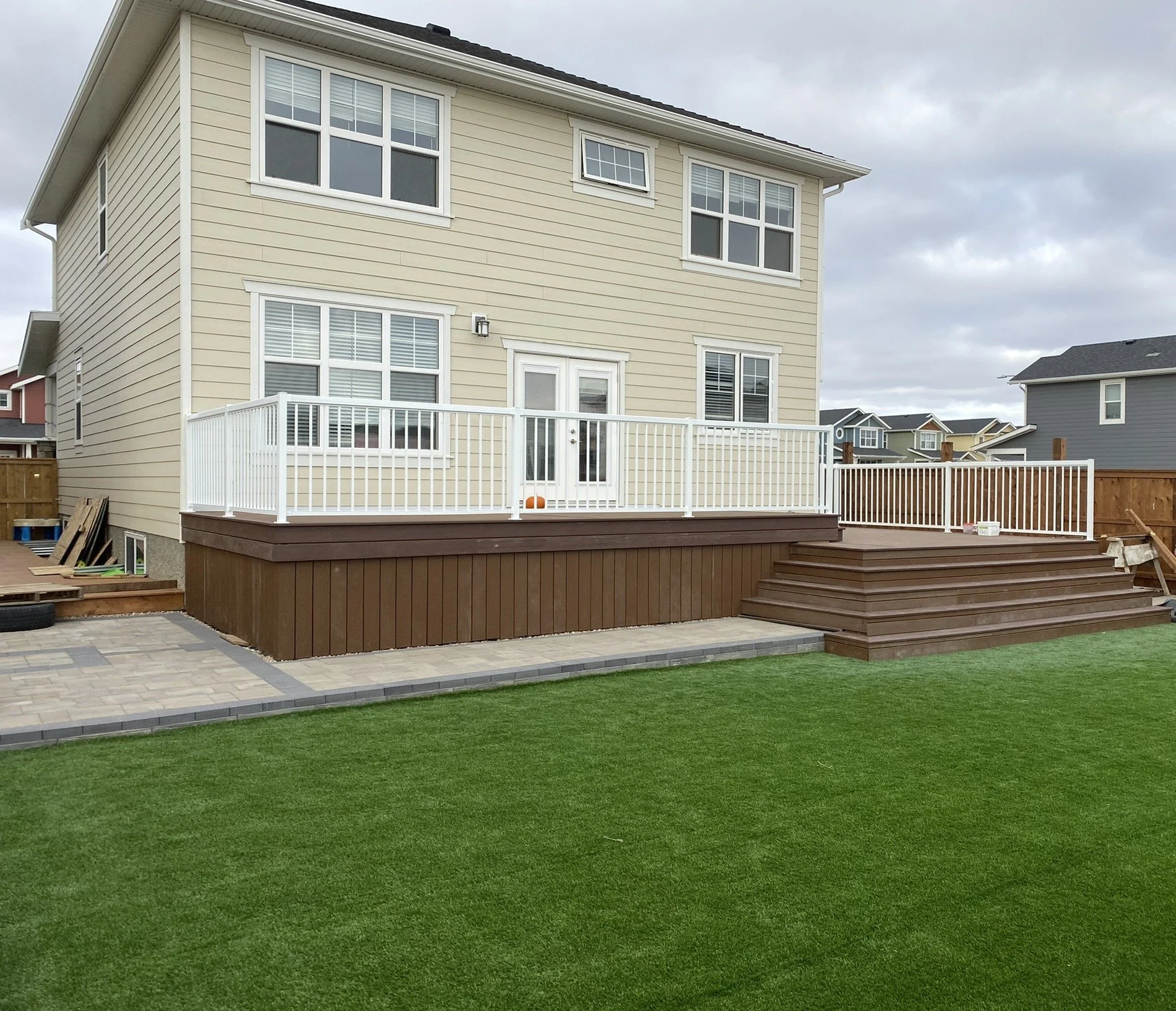Residential construction project by LSR Contracting in Saskatoon — custom decks, fences, garages, and basement development
