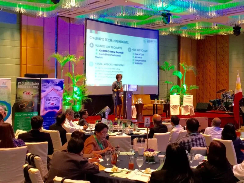 creditbpo ceo lia francisco speaks at an annual conference of rural bankers