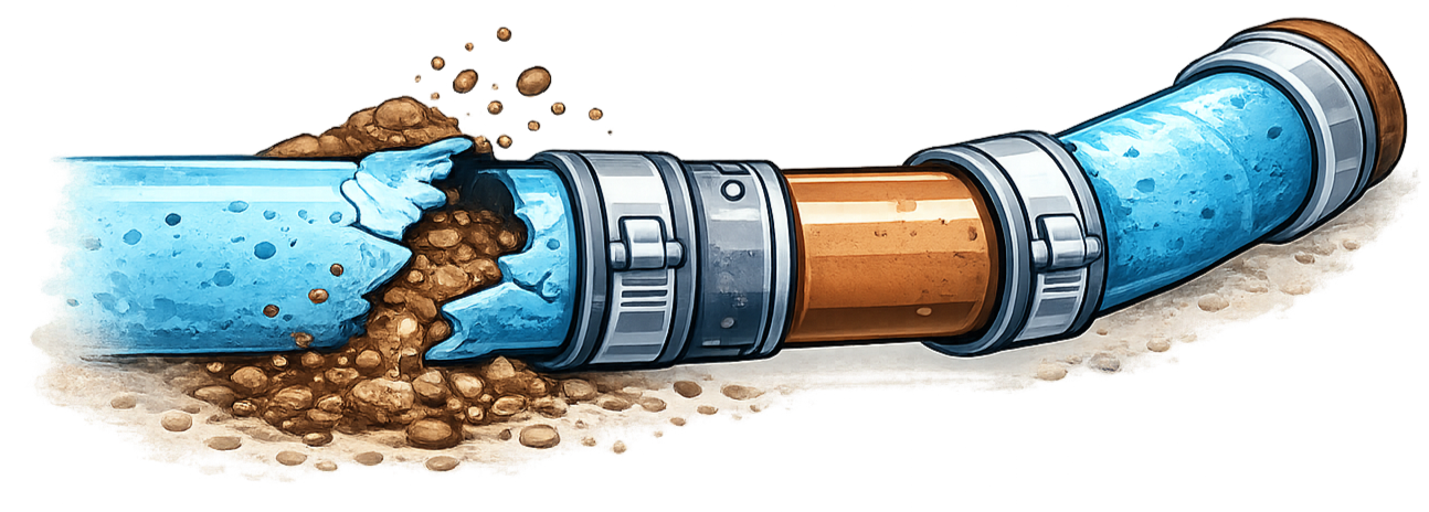 Damaged septic line being repaired and replaced in Chattanooga TN