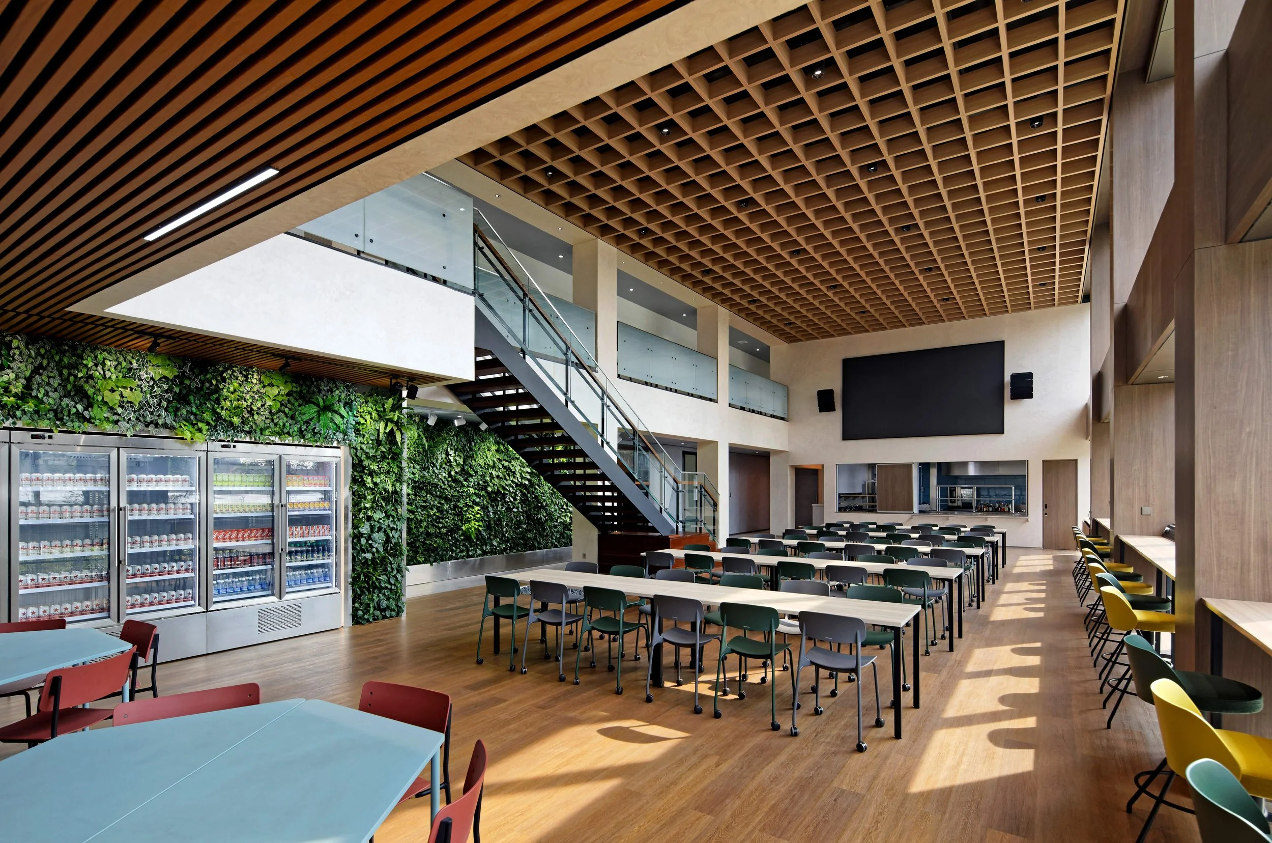 Employee dining area with contemporary interior design