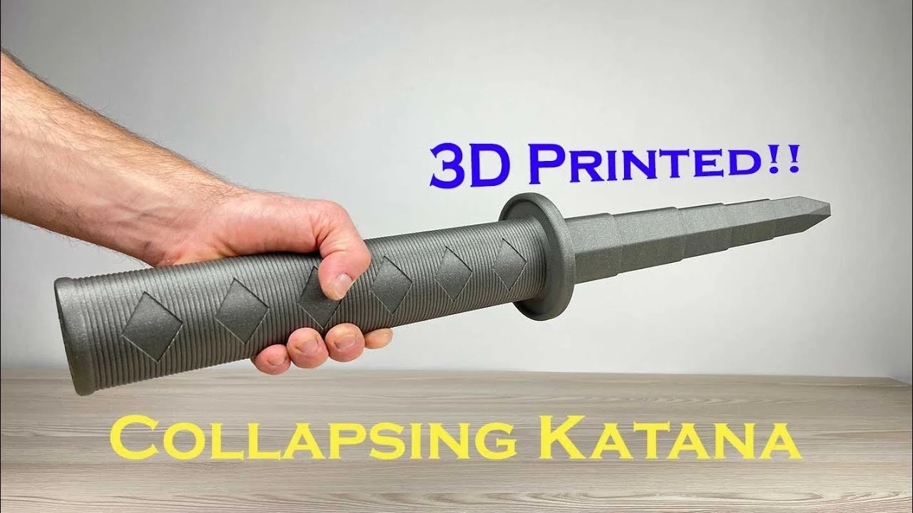 Silver collapsable katana