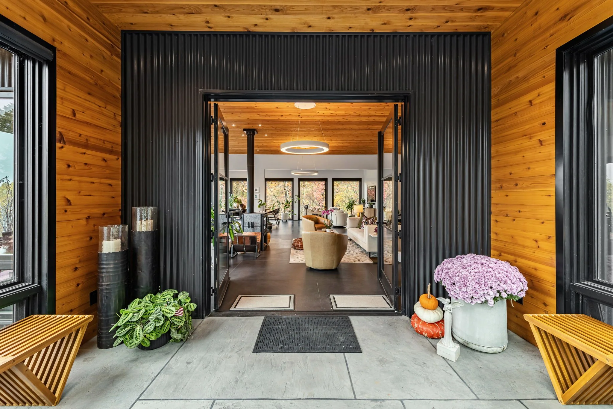 Entrance to custom modern home