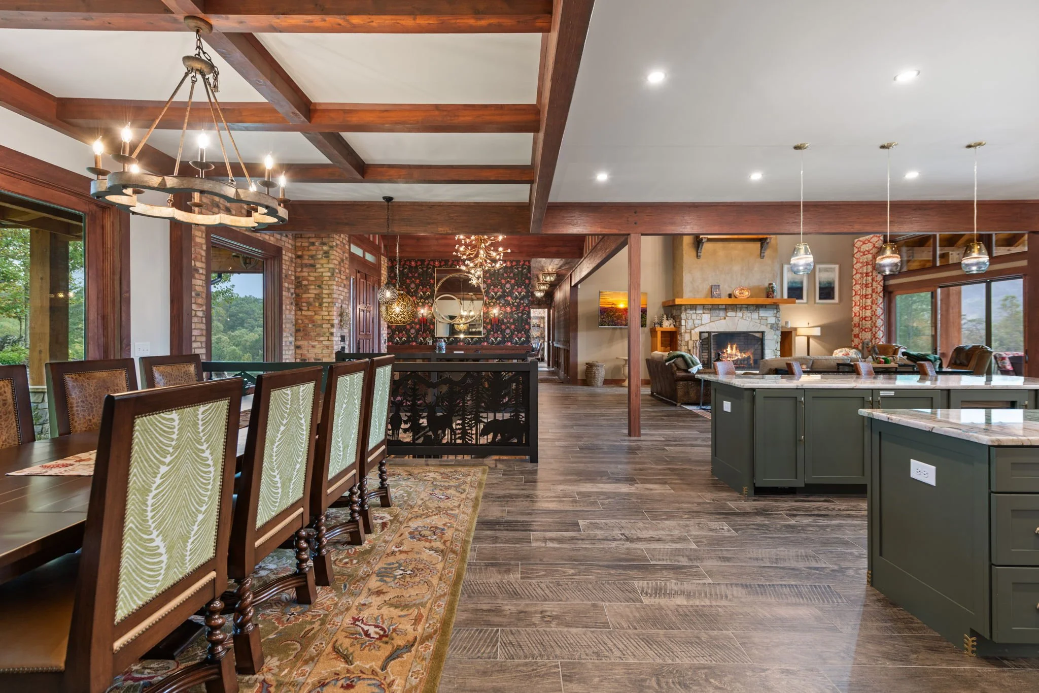 Kitchen with wooden beams 