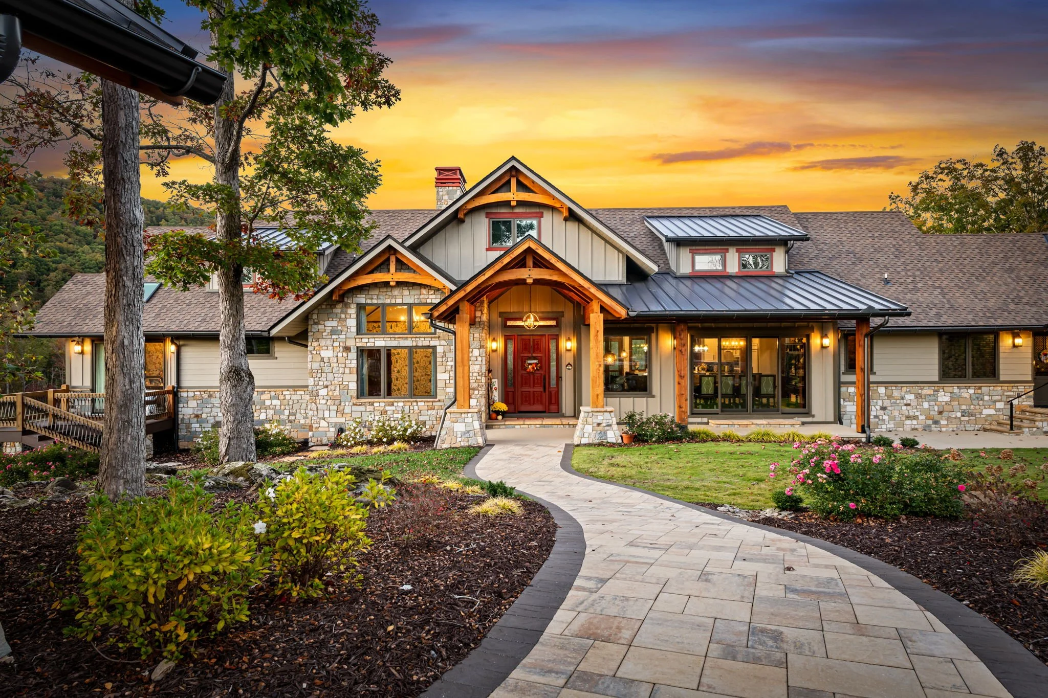 Stone pathway to entrance 