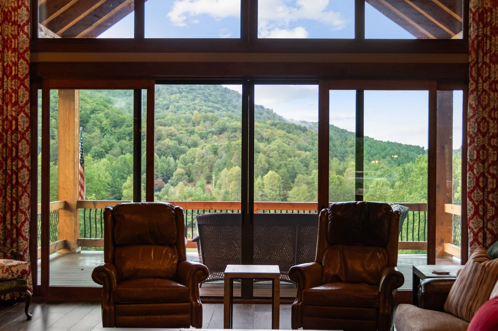 Living room with Blue Ridge Mountain view