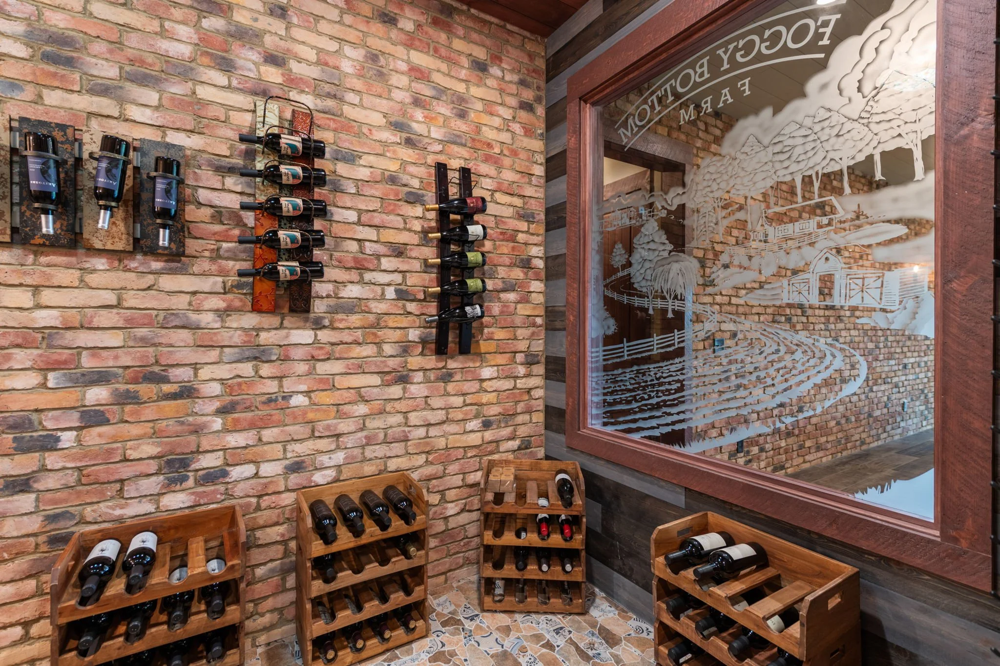 Wine cellar and custom glass 