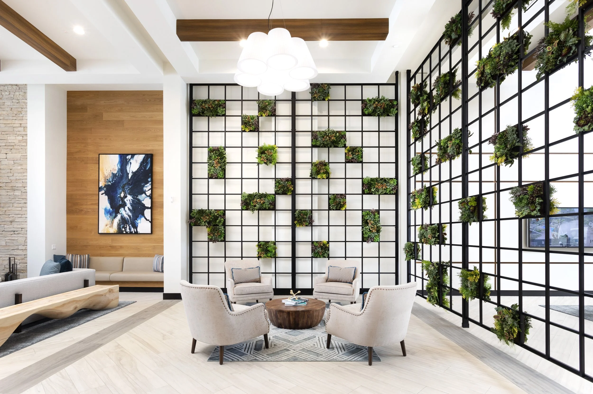 PAC STUDIO_Escaya_Multifamily_Clubhouse Lounge_Interior Design and details_custom screen