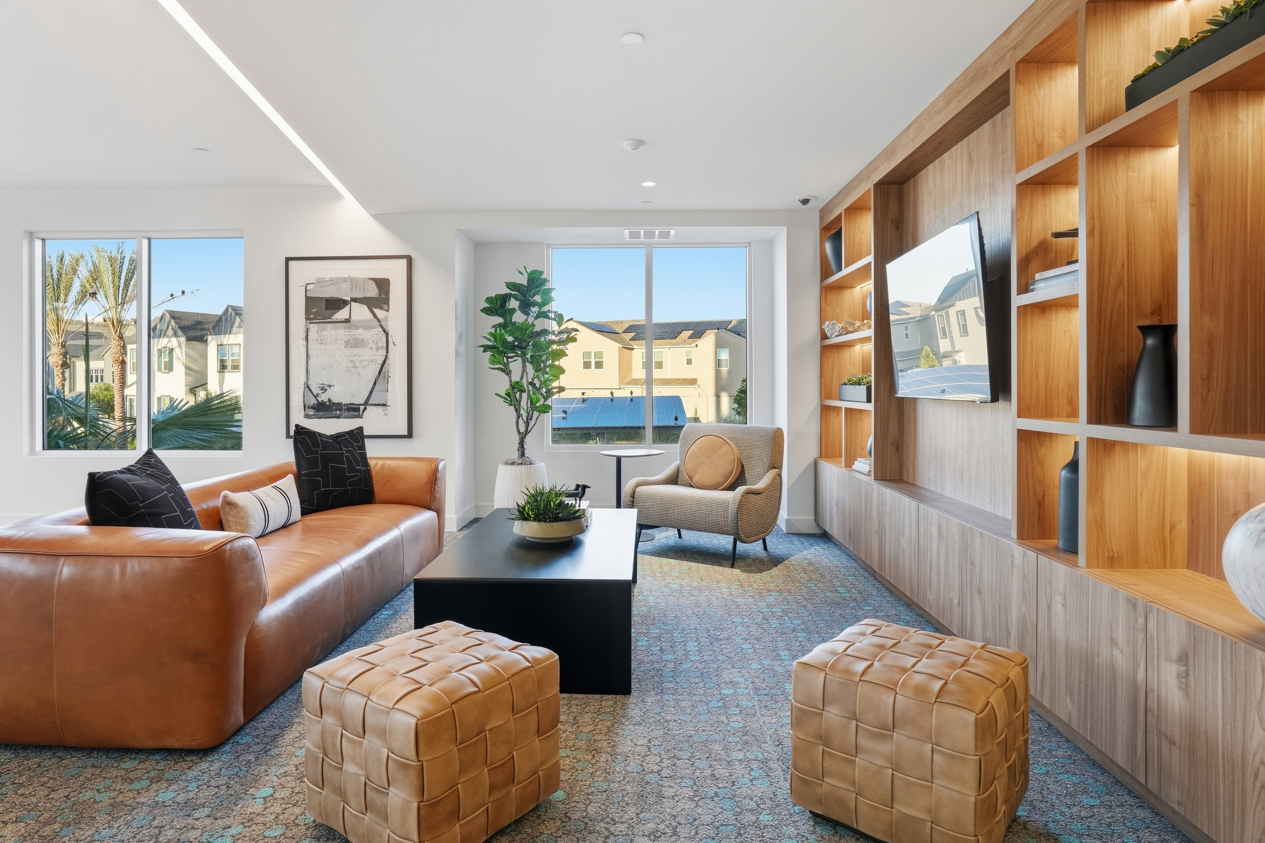 PAC STUDIO_ Multifamily Interior Design_Luminary_Coworking Lounge_Clubhouse Interiors