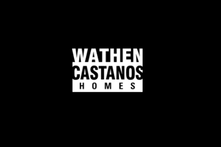 Black background with a white square logo in the center that says "WATHEN CASTANOS HOMES".
