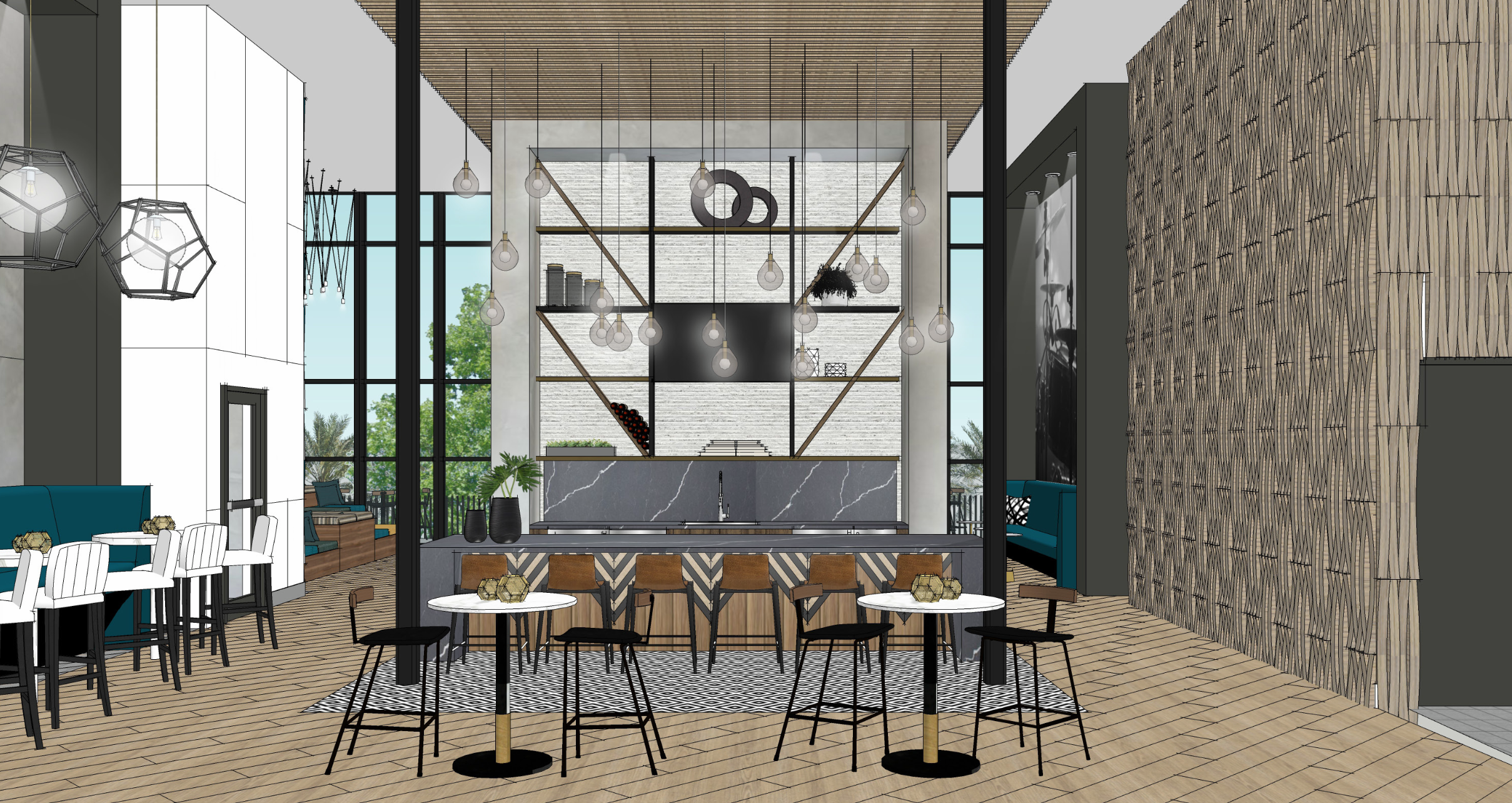 PAC STUDIO_Multifamily_3D Rendering_Clubhouse_Interior Design