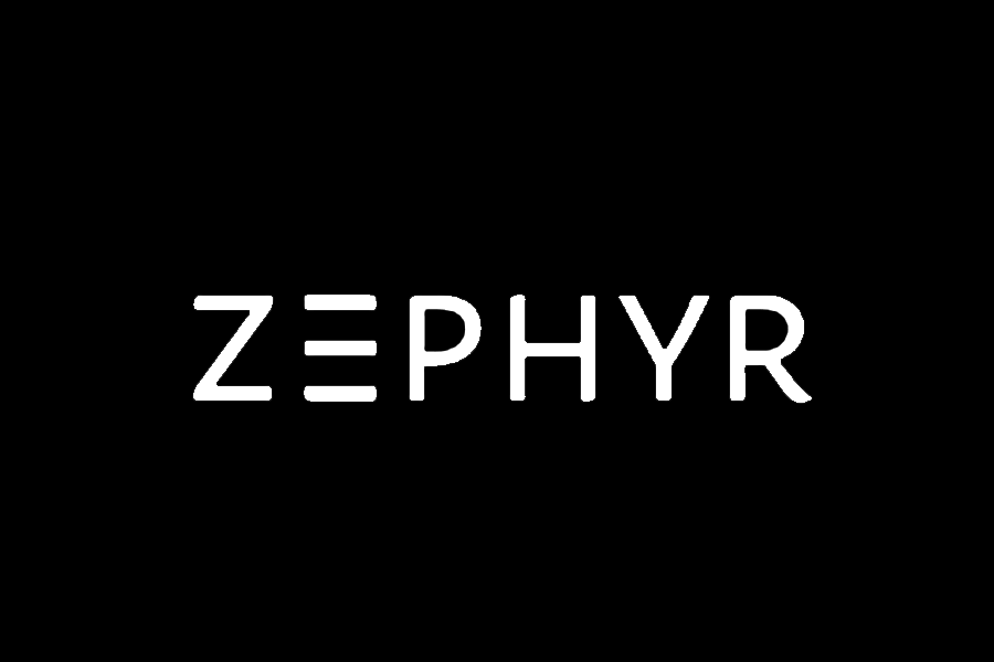 Black background with white text, displaying the word 'ZEPHYR' in all capital letters.