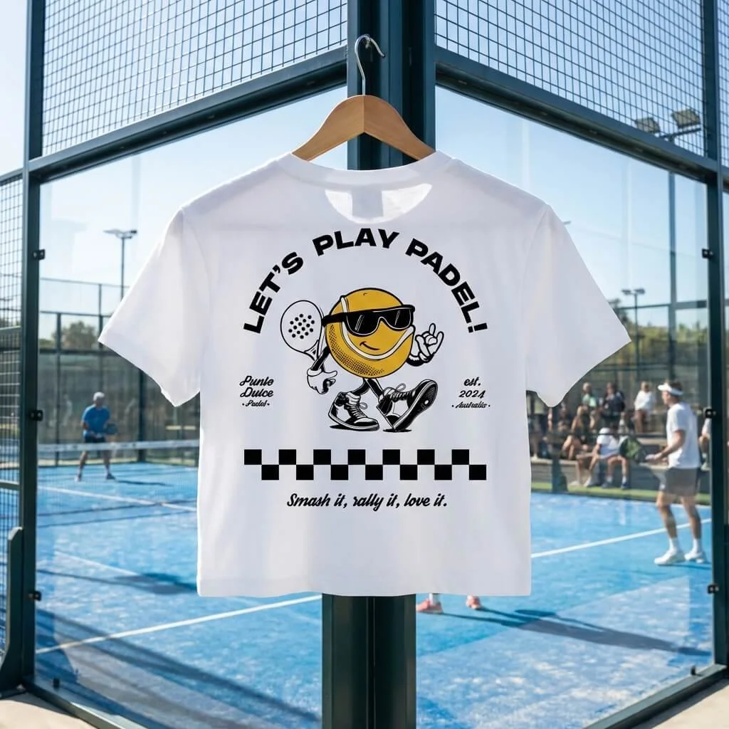 Womens Crop Tee - Let's Play Padel ball.jpg