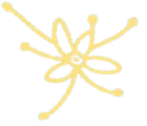 Illustration of a yellow flower with five petals, each with rounded tips.