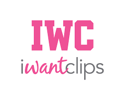 IWC logo with pink and gray text on a white background that says 'IWC I want clips'.