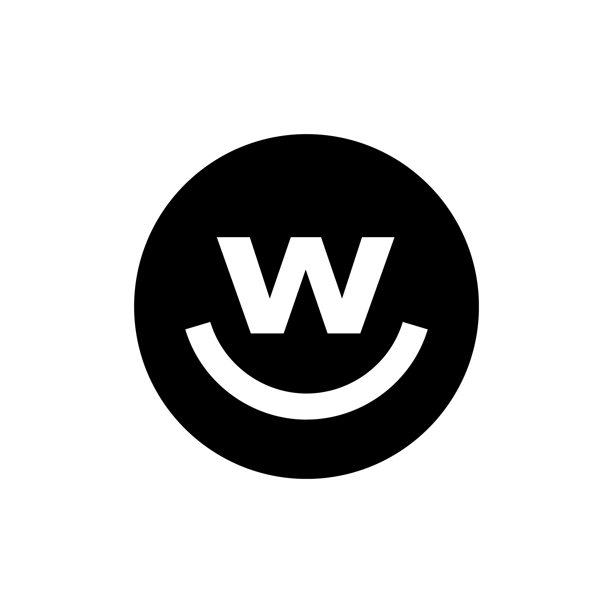 The black background features a minimalistic outline of a pumpkin with a carved face, resembling a jack-o'-lantern, and the letter 'W' inside the pumpkin's face.