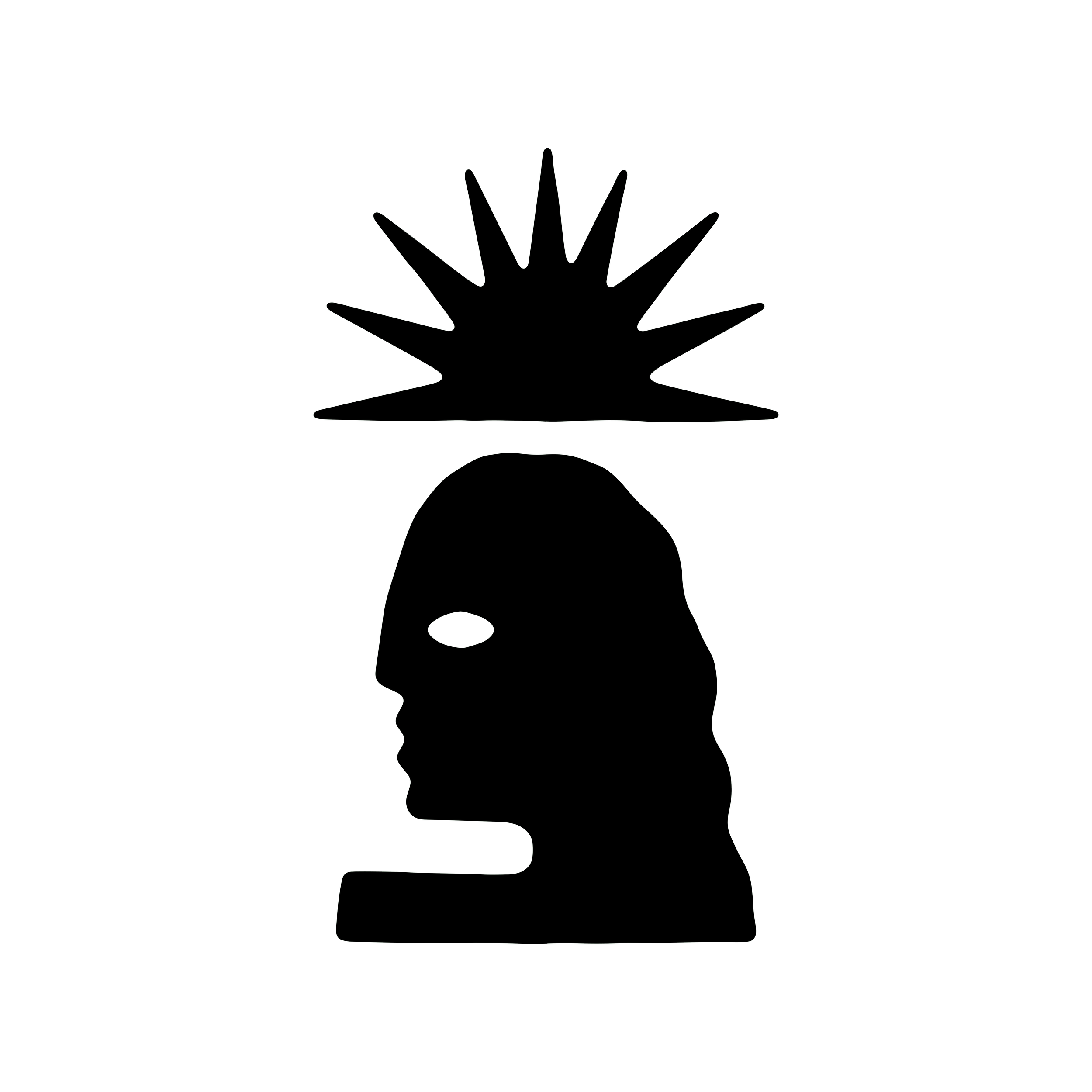 Neon outline of a hand with fingers spread, glowing on a black background