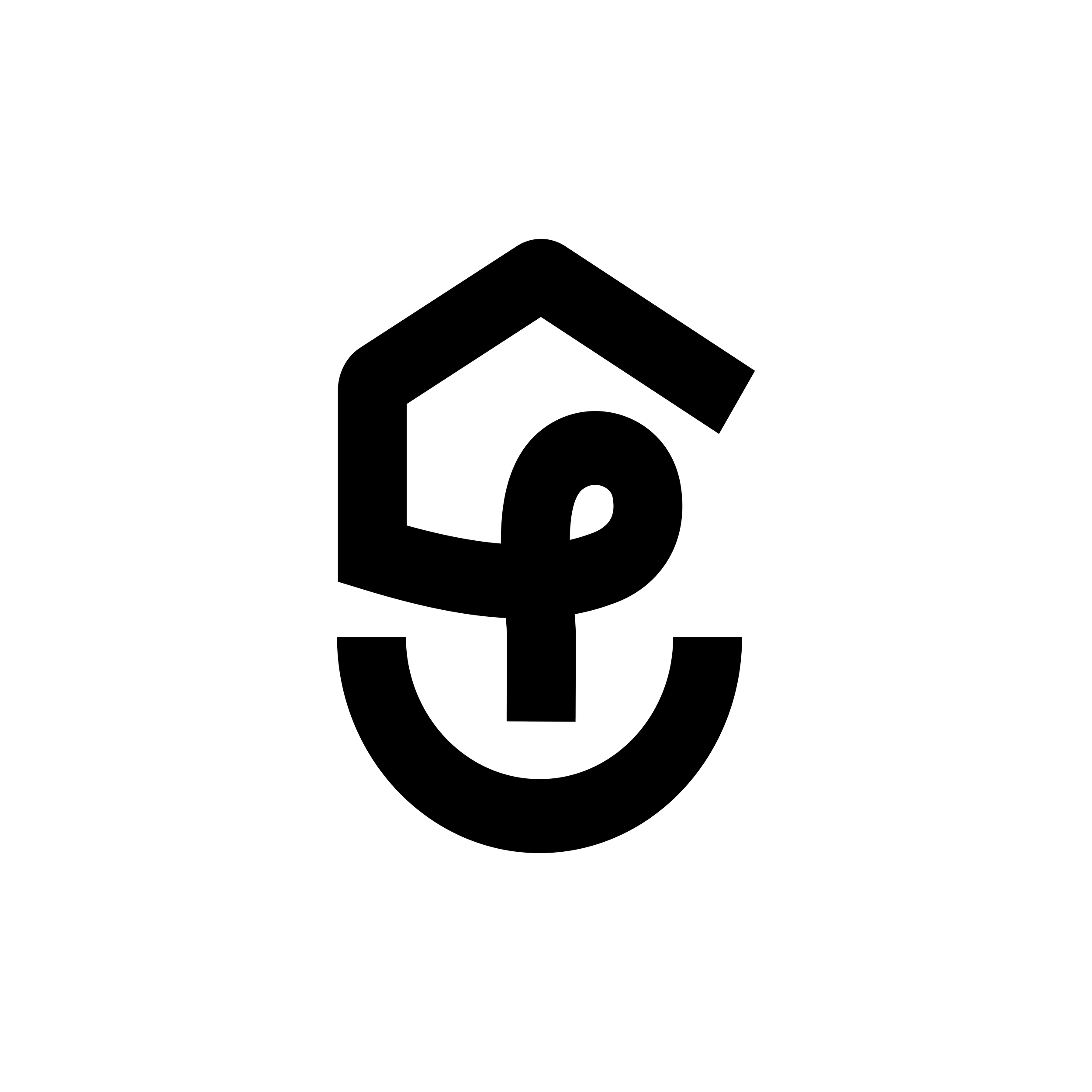 Outline of a 3D letter 'Q' created with wireframe style in green lines on a black background.